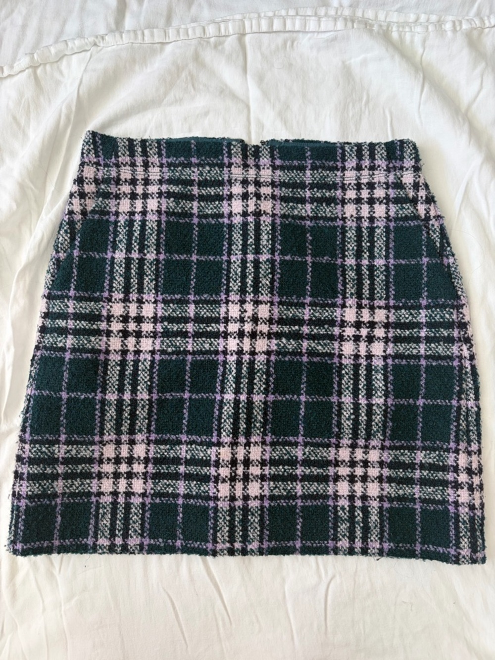 LOFT Teal Tweed Waist Skirt